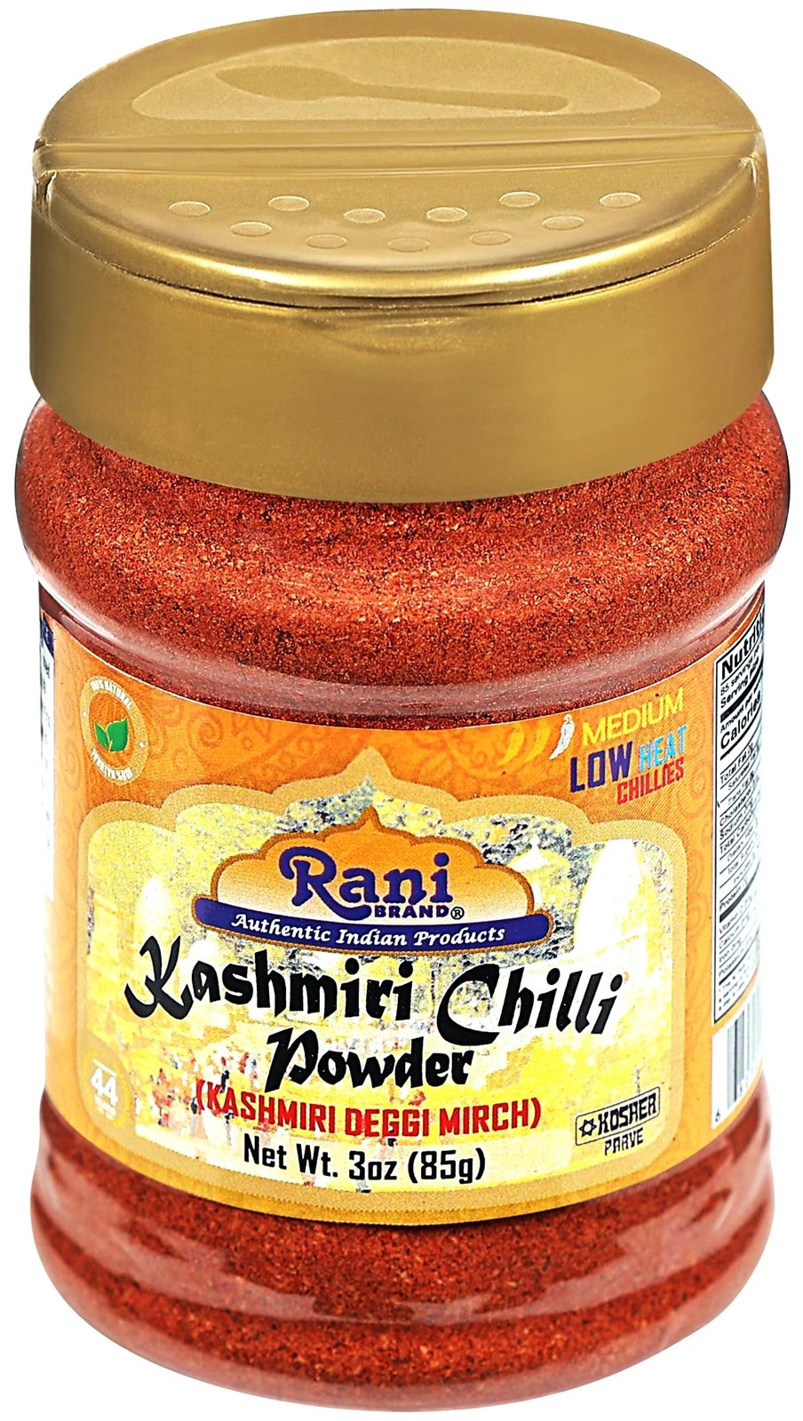 Rani Kashmiri Chilli Powder (Deggi Mirch, Low Heat) 0.19 Pound (Pack of 1)