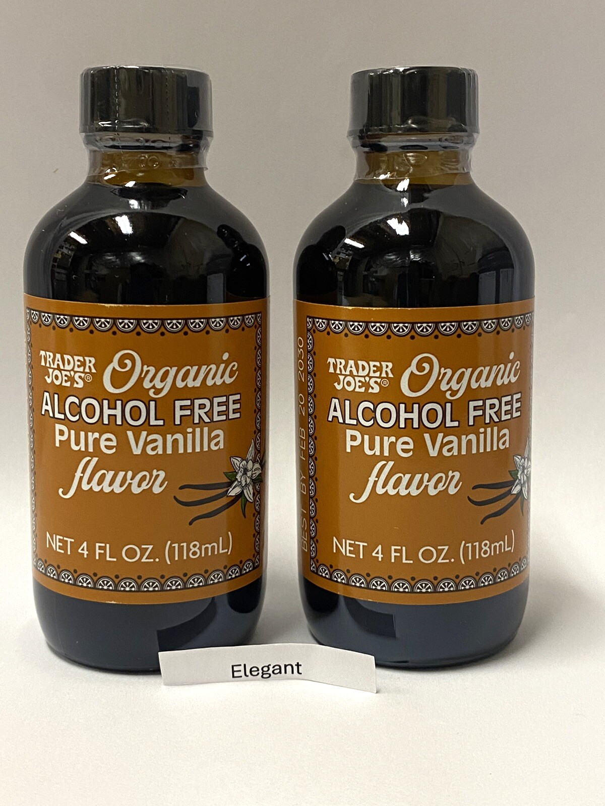 2 Packs New Trader Joe’s Organic Alcohol Free Pure Vanilla Flavor 4 fl oz Each