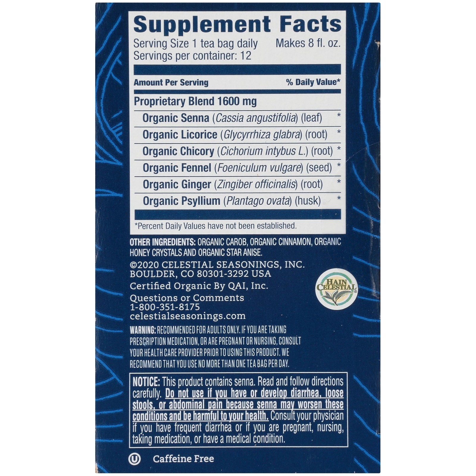 Celestial Seasonings TeaWell Herbal Tea, Laxative, 12 Count (Pack of 1)