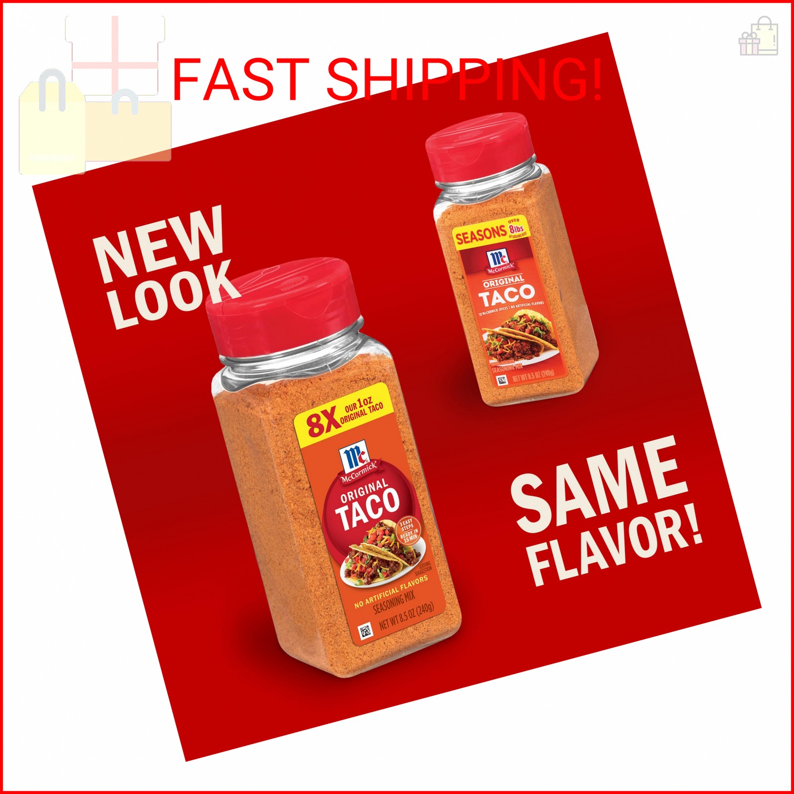 McCormick Taco Seasoning Mix, Original, No Artificial Flavors, No MSG Added, Mil