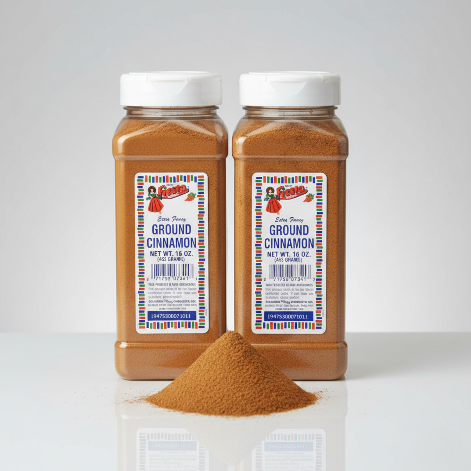 2 PACK Bolner’s Fiesta Ground Cinnamon 16 oz Large Bottles Extra Fancy Texas