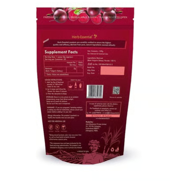 Herb Essential Beetroot Powder 100% Natural Superfood Drink Mix Healthy Suppleme