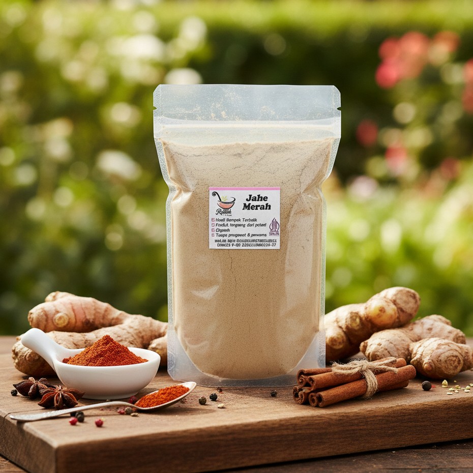 Jahe Merah Bubuk 50g Indonesian Red Ginger Powder, Mindful Cooking Aroma Ritual