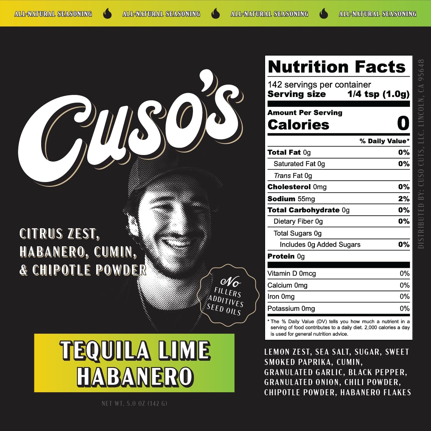 Cuso’s Tequila Lime Habanero Taco Seasoning – Fajita 5 Ounce (Pack of 1)