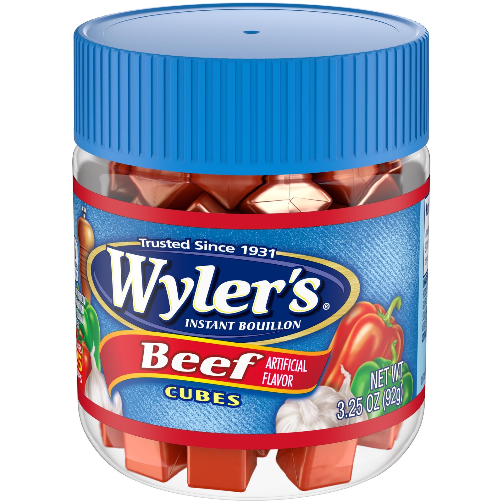 Wyler’s Beef Instant Bouillon Cubes Jar, 3.25 OZ Ounce (Pack of 2)