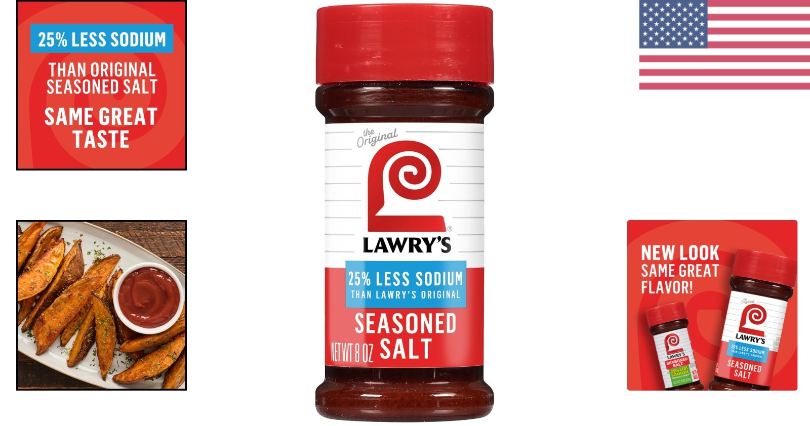 Lawry’s 25% Less Sodium Seasoned Salt, All-Purpose Flavor Enhancer – 8 oz