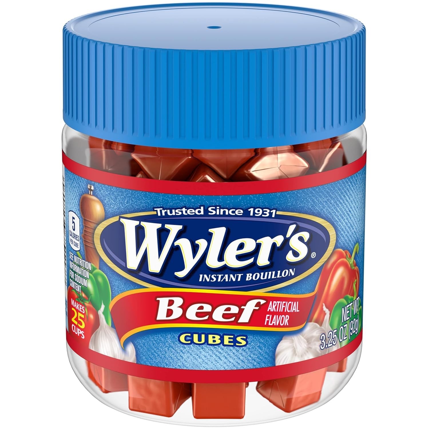 Instant Bouillon Beef Flavored Cubes (3.25 Oz Jar)
