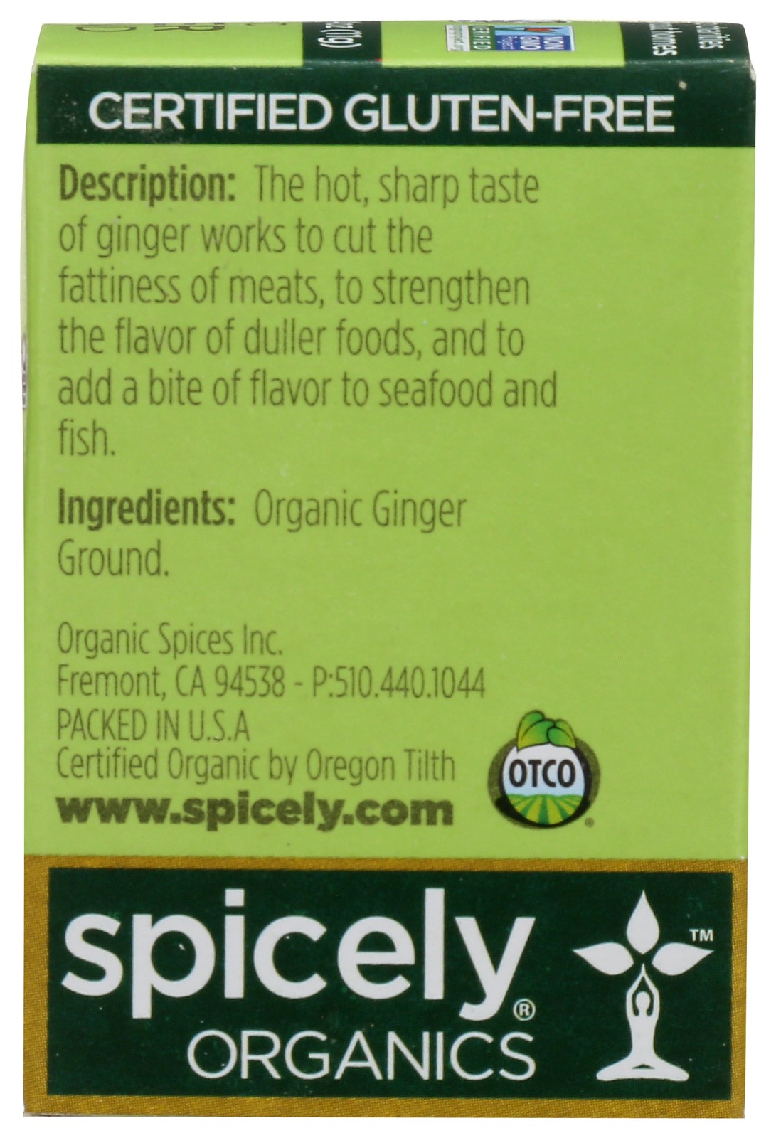 Organic Ground Ginger Spicely Organics 0.4 Oz Spice 4 6 Pack
