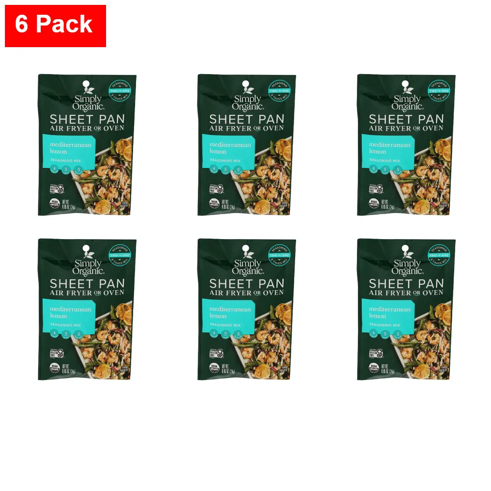 Simply Organic Organic Mediterranean Lemon Seasoning Mix 0.85 oz – 6 Packs