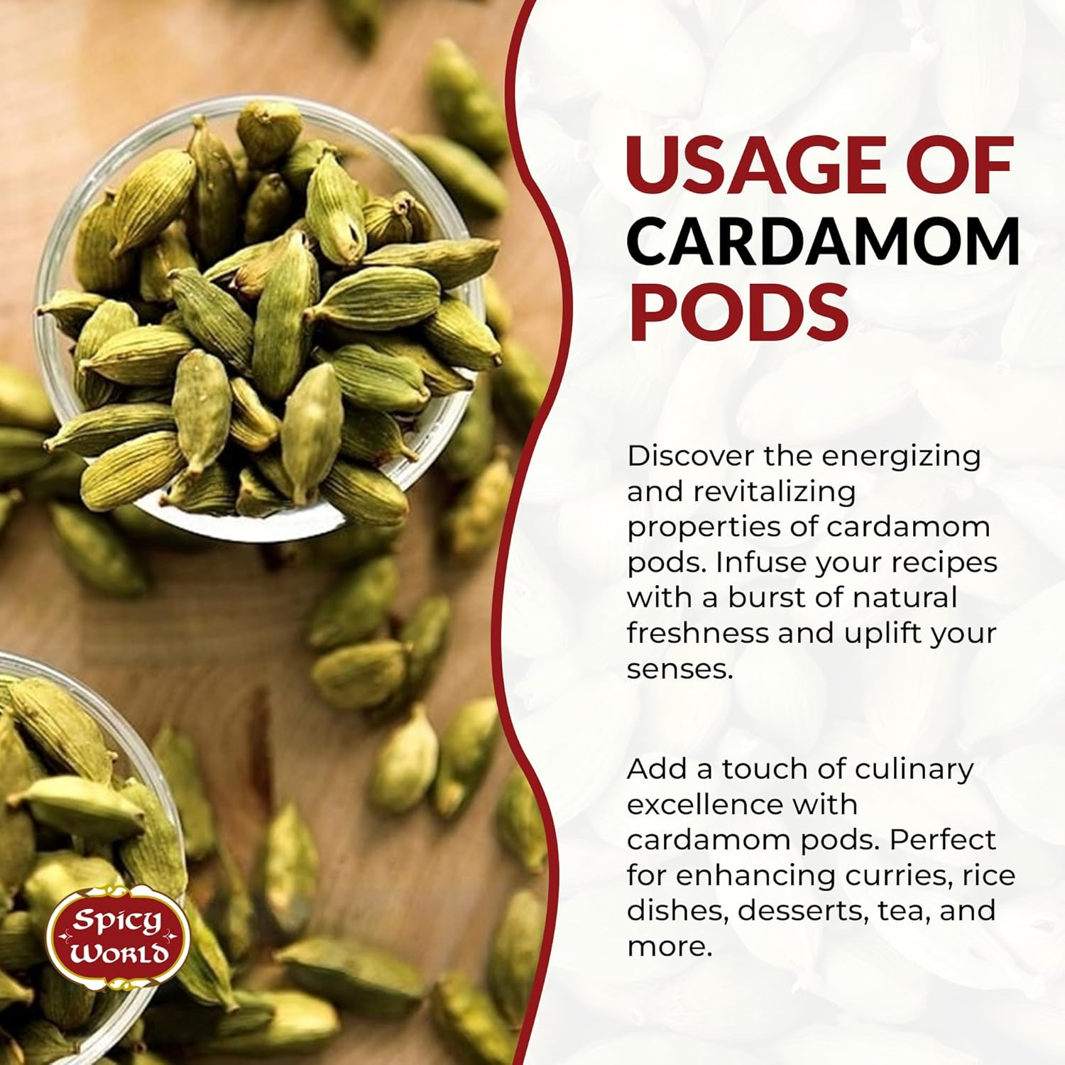Spicy World Green Cardamom Pods 3.5 Oz – as Seen on Tik Tok – Premium Quality