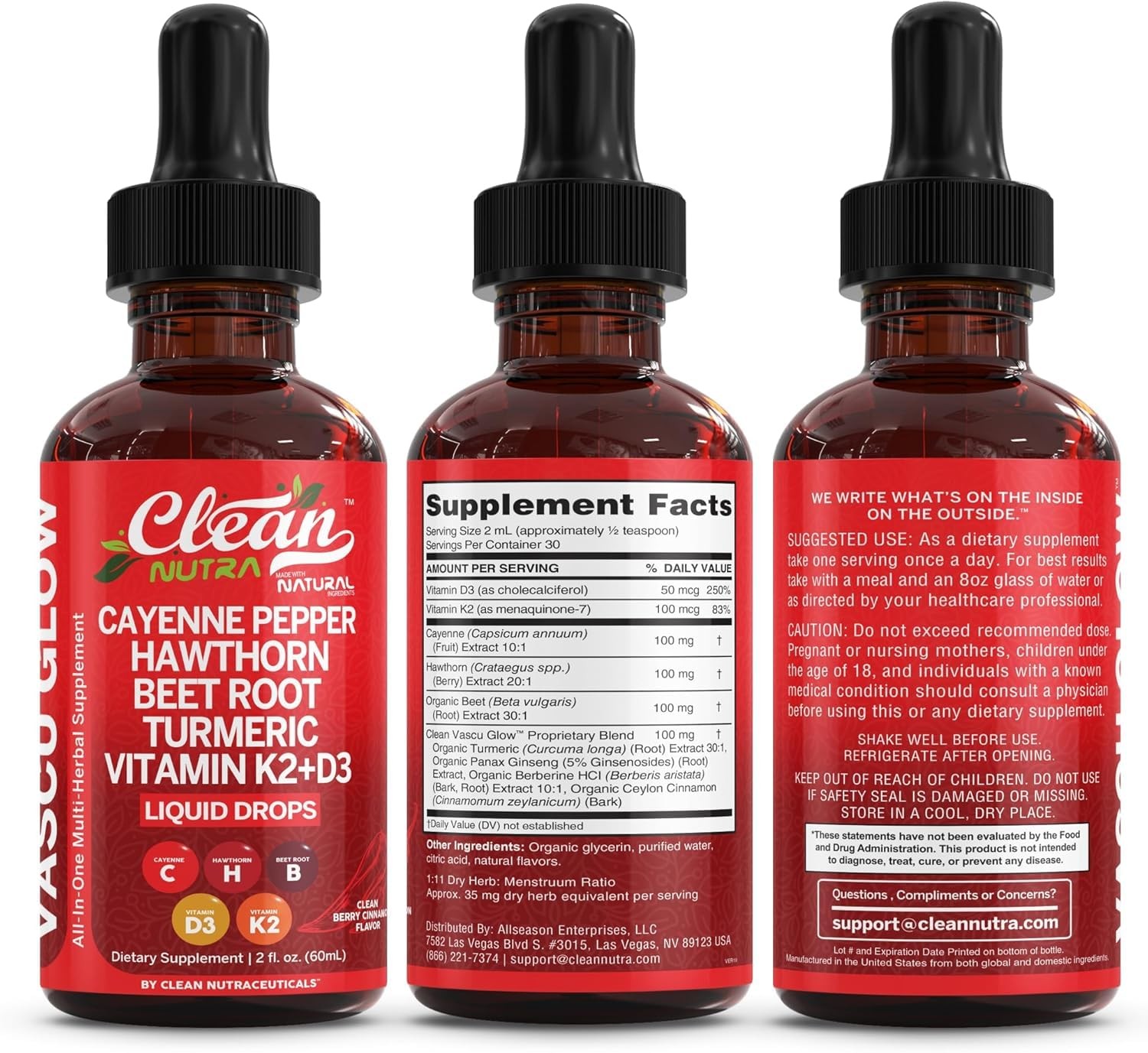Clean Nutra Cayenne Pepper Drops Supplement Liquid 2 Fl Oz (Pack of 1), Amber