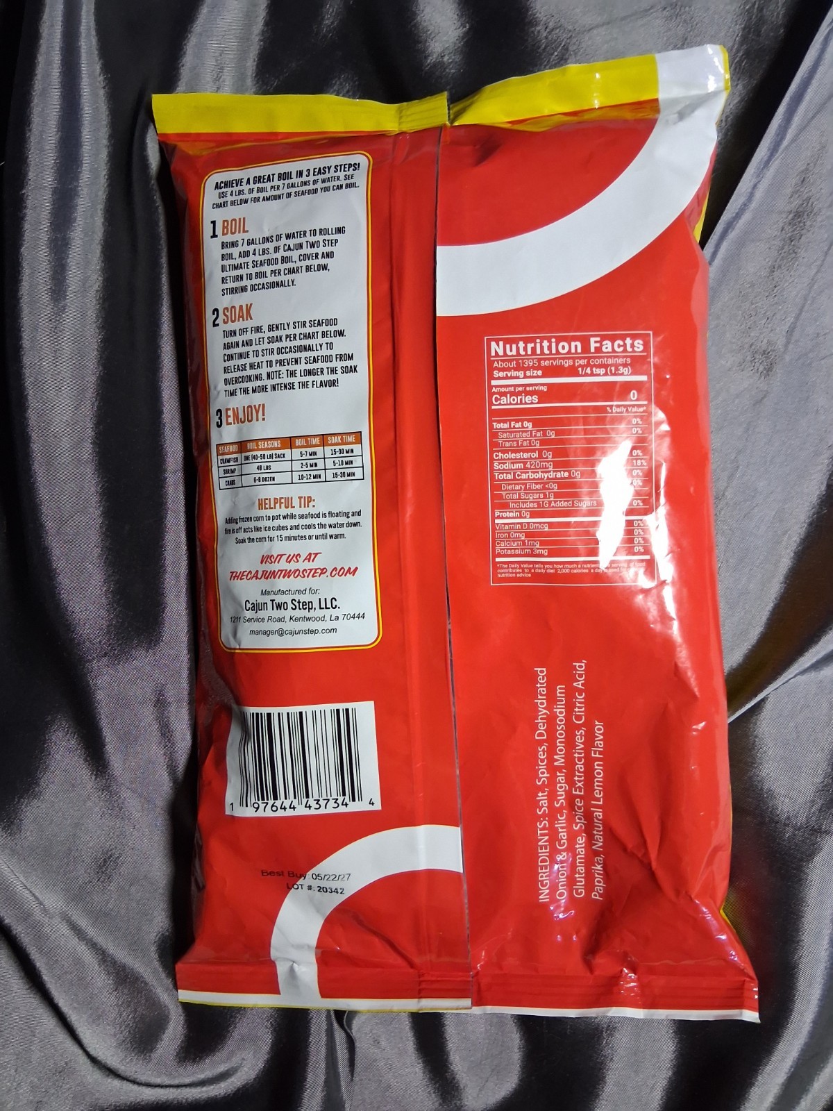 SEAFOOD BOIL SEASONING BY CAJUN TWO STEP LARGE 4 LB. BAG SHRIMP, CRAB, CRAWFISH
