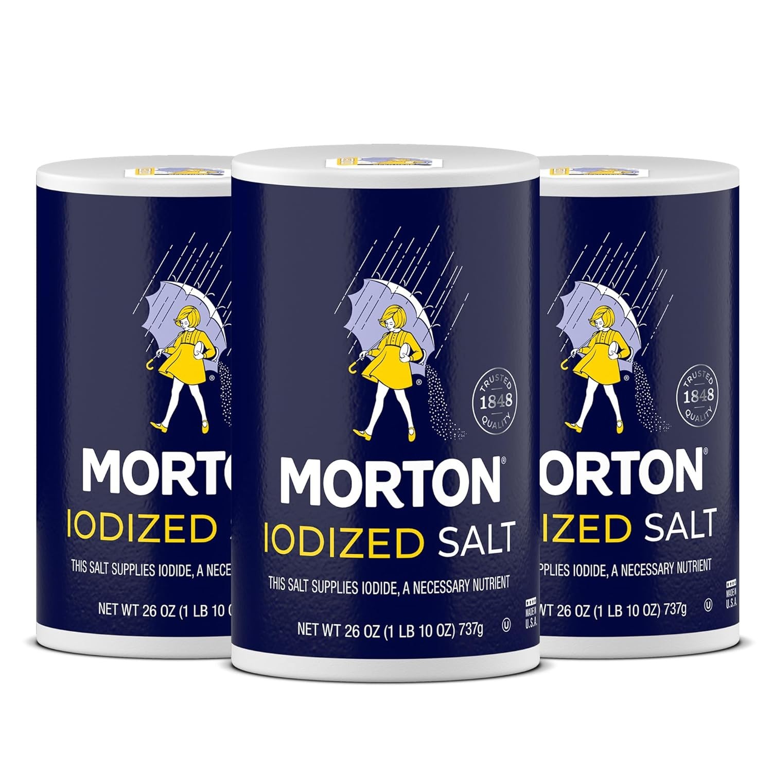 Morton Iodized Salt, All-Purpose, (26 oz), 2-Pack – All-Purpose, Perfect for Coo