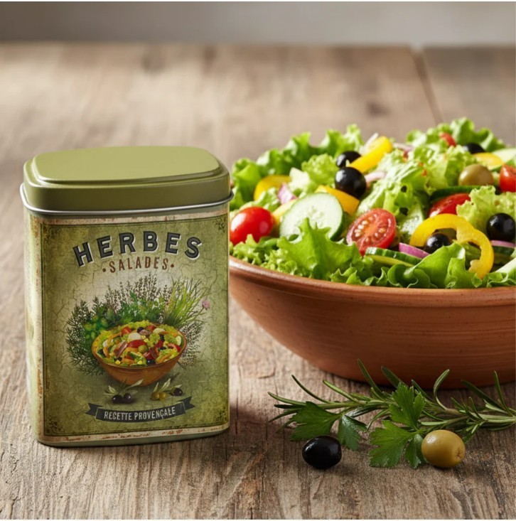 Esprit Provence, Herbes Salades (French Provence Herb Blend) in Decorative Tin