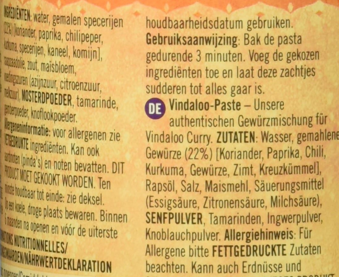 Pataks Vindaloo Curry Paste 10 Ounce Gluten Free Non Gmo Authentic Sauce