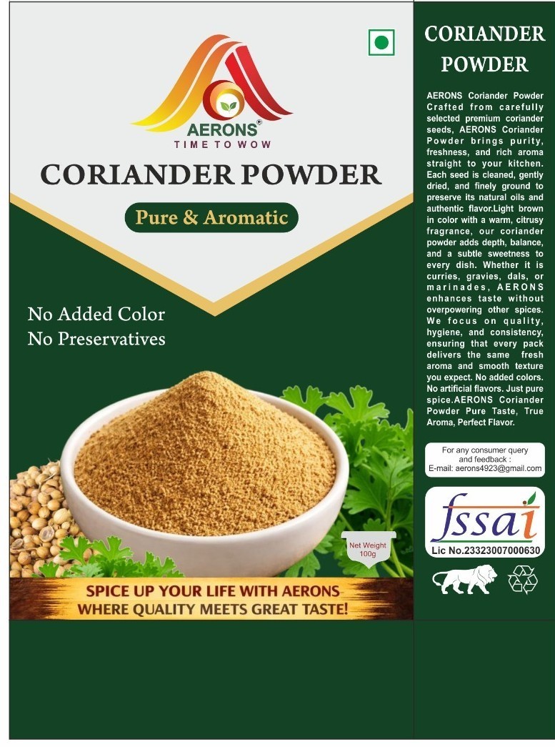 AERONS CORIANDER POWDER AROMATIC,NATURAL, FRESH,ORGANIC NO ADDITIVES FREE SHIP