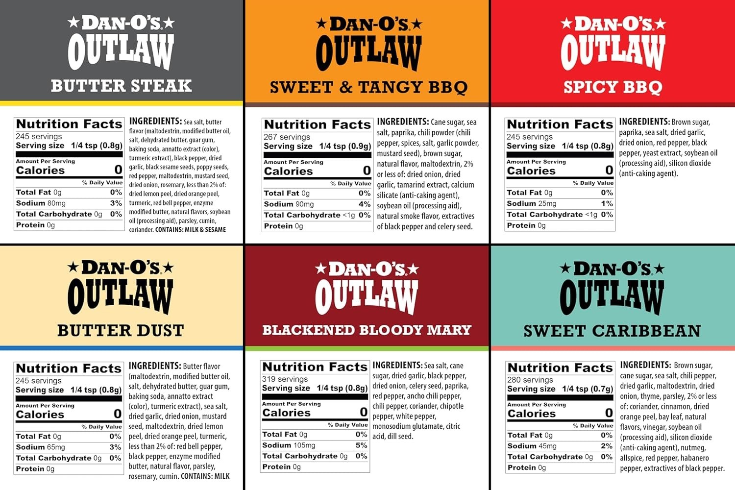 New Outlaw Seasoning 6‑Bottle Set