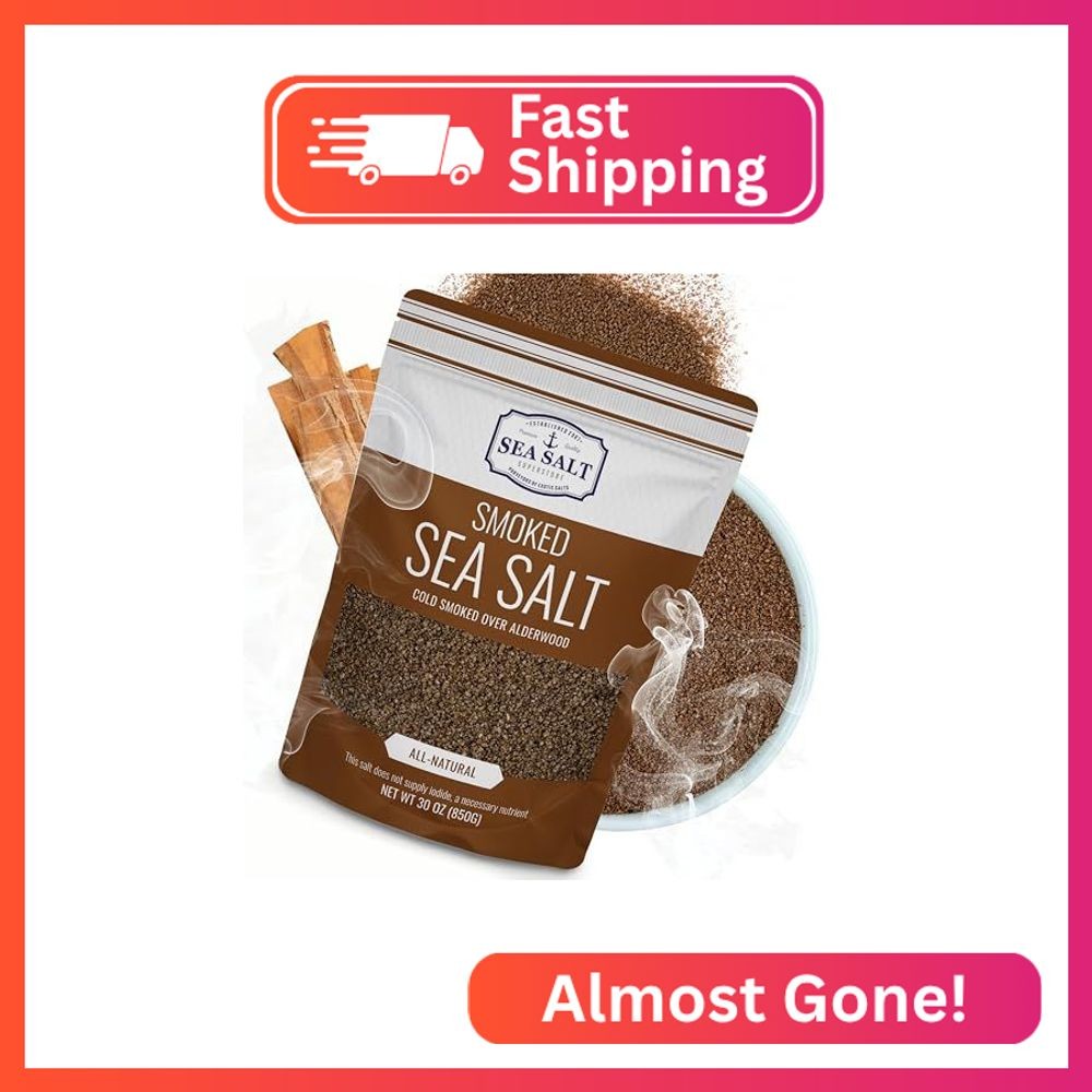 Fine Grain Cold Smoked Sea Salt Over Alderwood, Unrefined Fine Smoky Flavored Ko