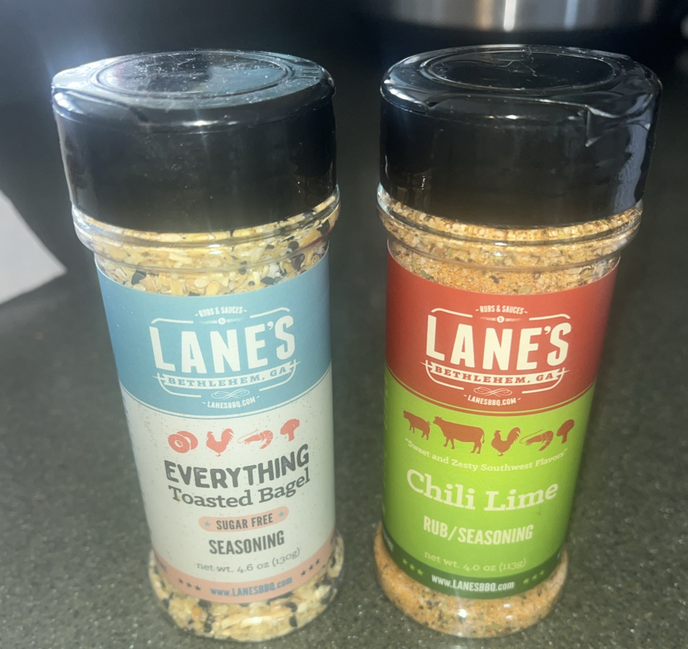 Lane’s BBQ Chili Lime Rub AND Everything Toasted Bagel Rubs. Best Rubs Around!