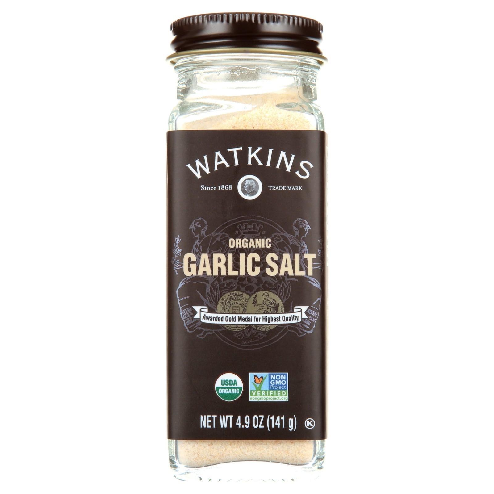 Gourmet Organic Spice Jar Garlic Salt Gluten Free Shelf-Stable 4.9 oz