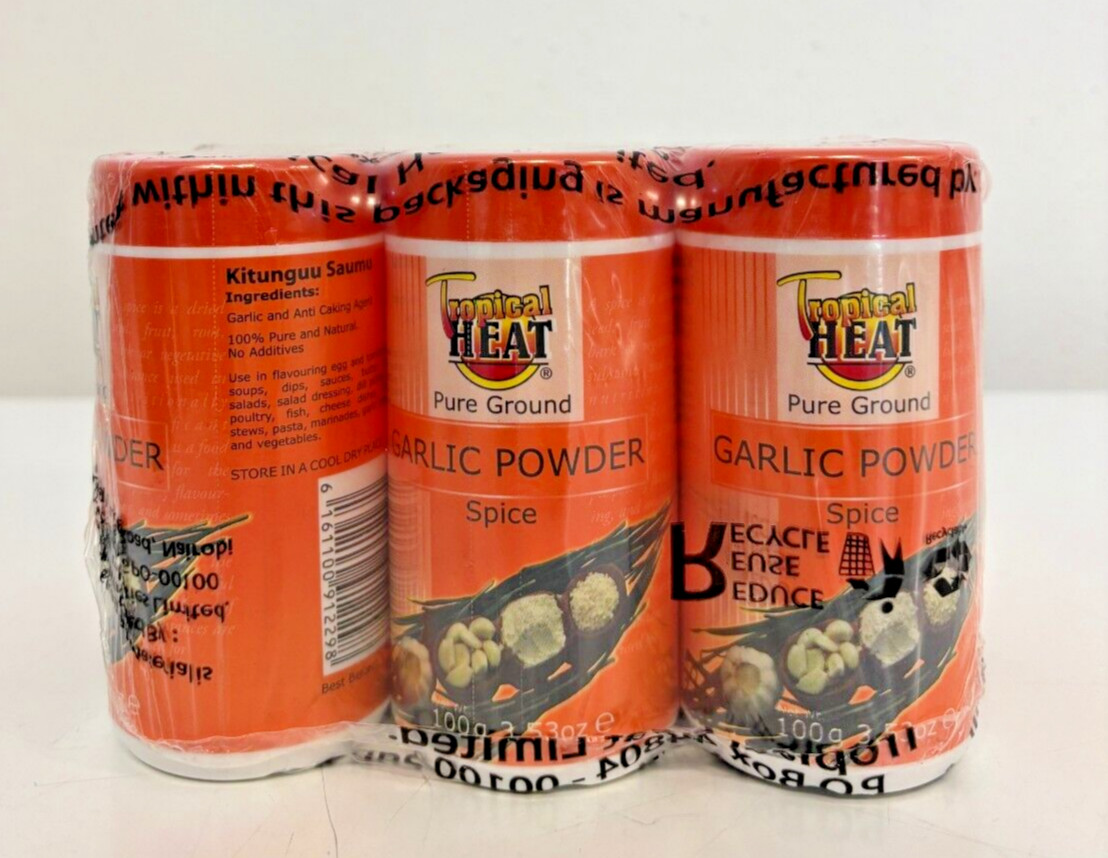 Tropical Heat Garlic Powder Kenyan Spice, Kitunguu Saumu, 6 Packs, 100g each