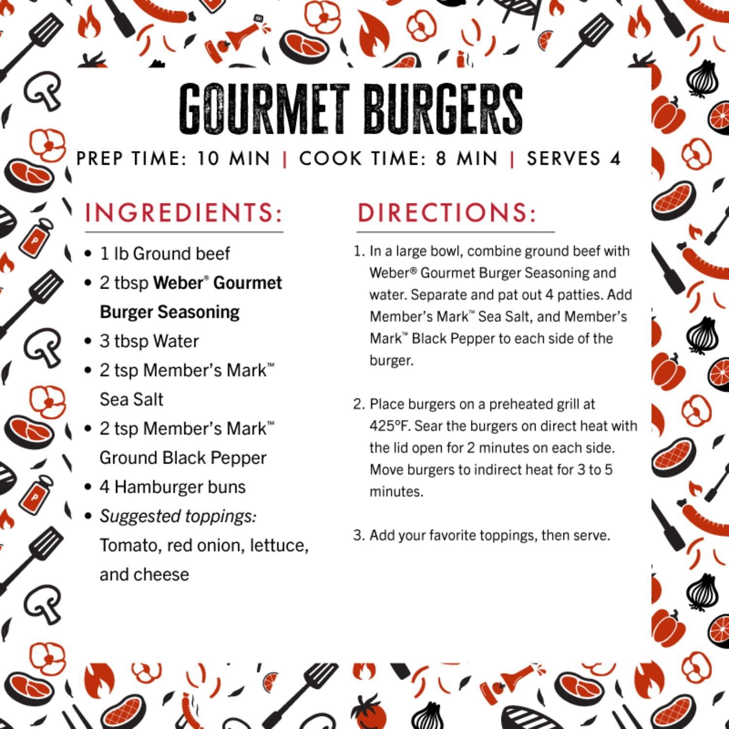 Weber Gourmet Burger Chef Size, 29 oz.