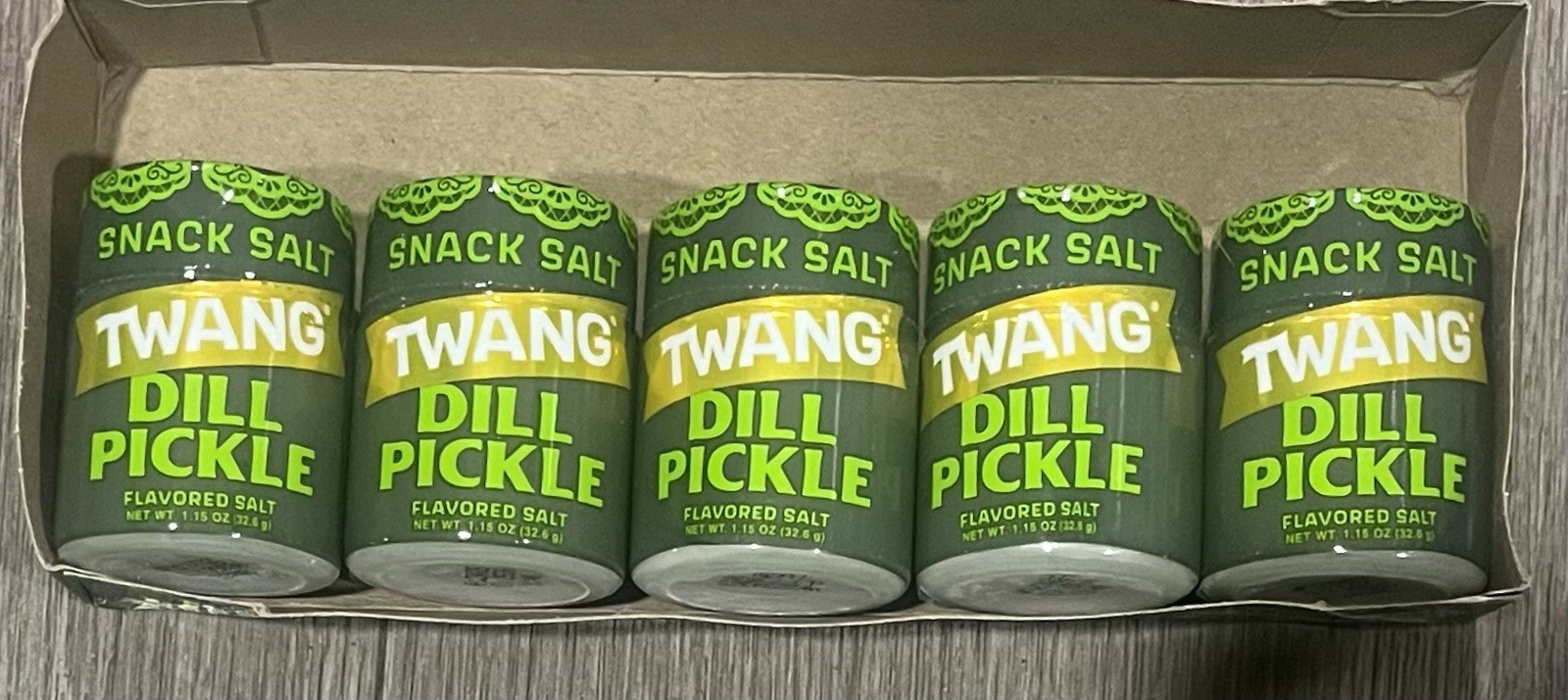 Twang Snack Salt Dill Pickle, 1.15 oz X 5, Sealed. Popcorn, Chips, Burgers….