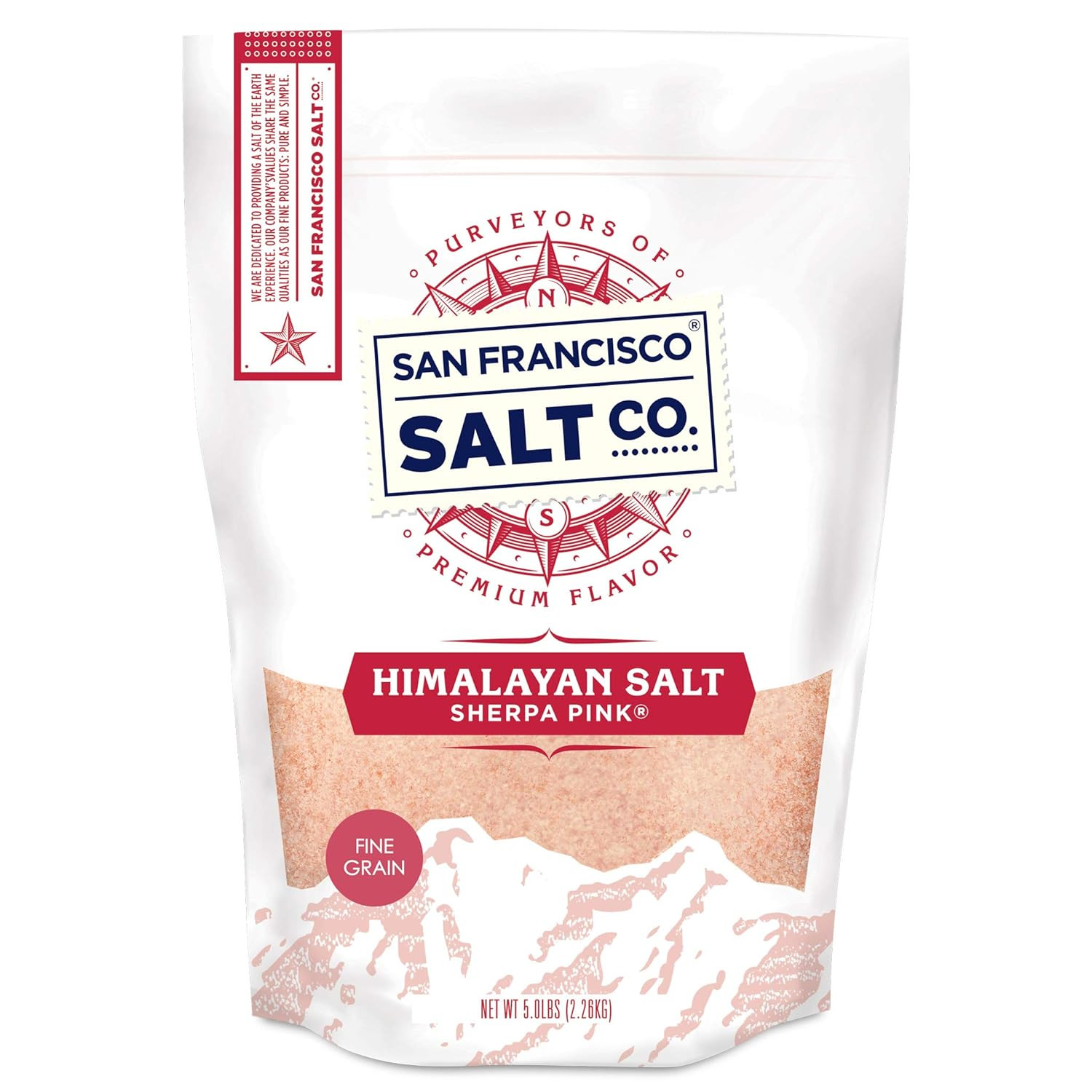 Sherpa Pink Himalayan Salt – Fine Grain, 5 Lbs. | All-Natural, Gluten-Free, No A