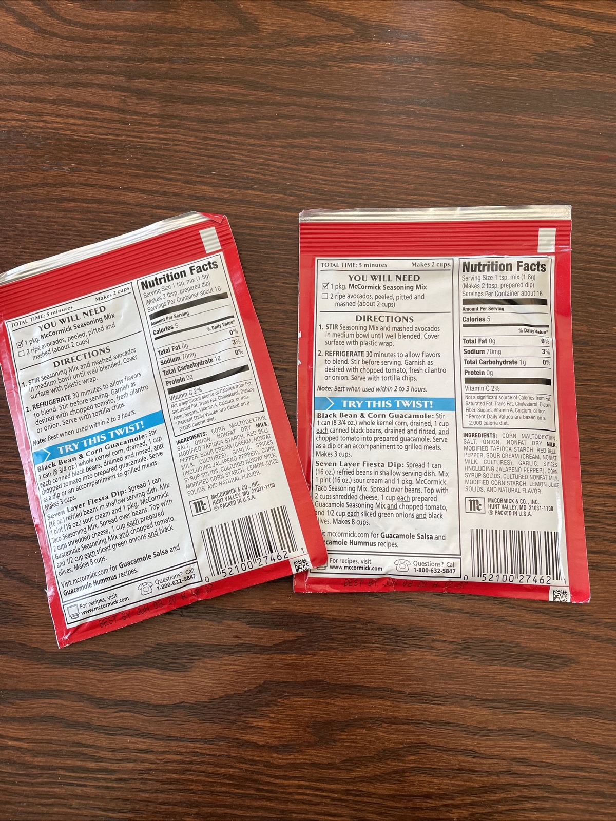 McCormick Guacamole Seasoning Mix 1 oz 2 pack