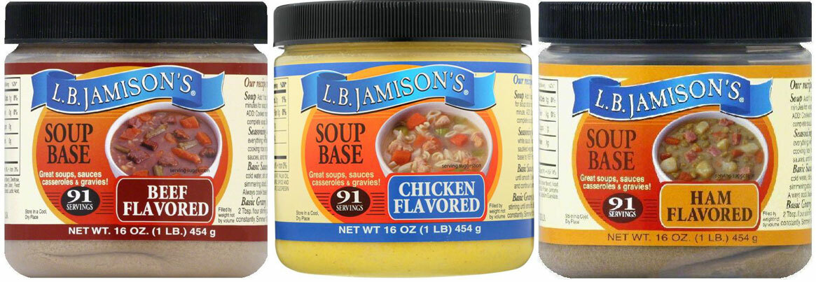 L. B. Jamison’s Flavored Soup Base 14 oz Variety Sampler (3 – pack)