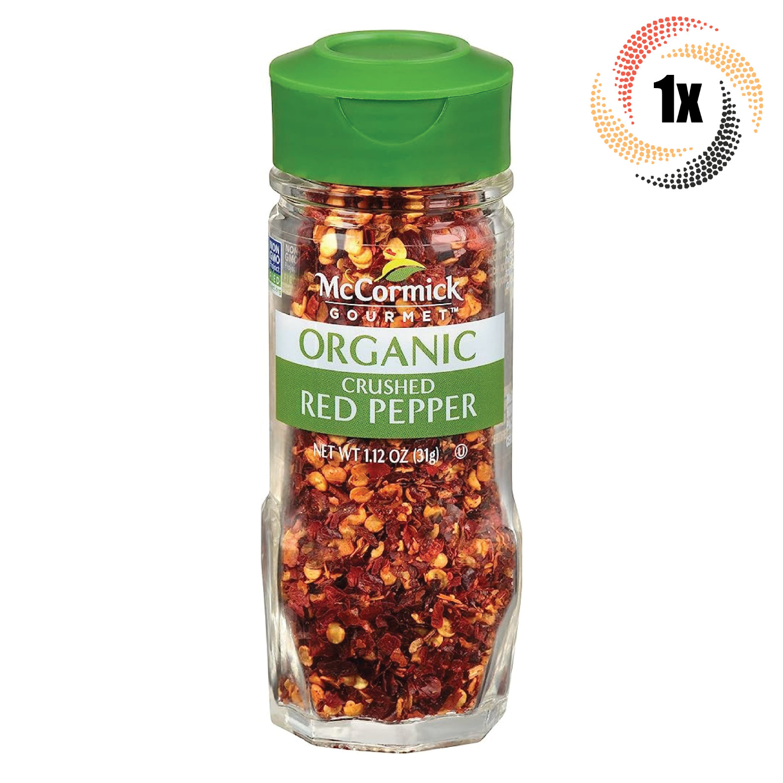 1x Shaker McCormick Gourmet Organic Crushed Red Pepper Seasoning | 1.12oz
