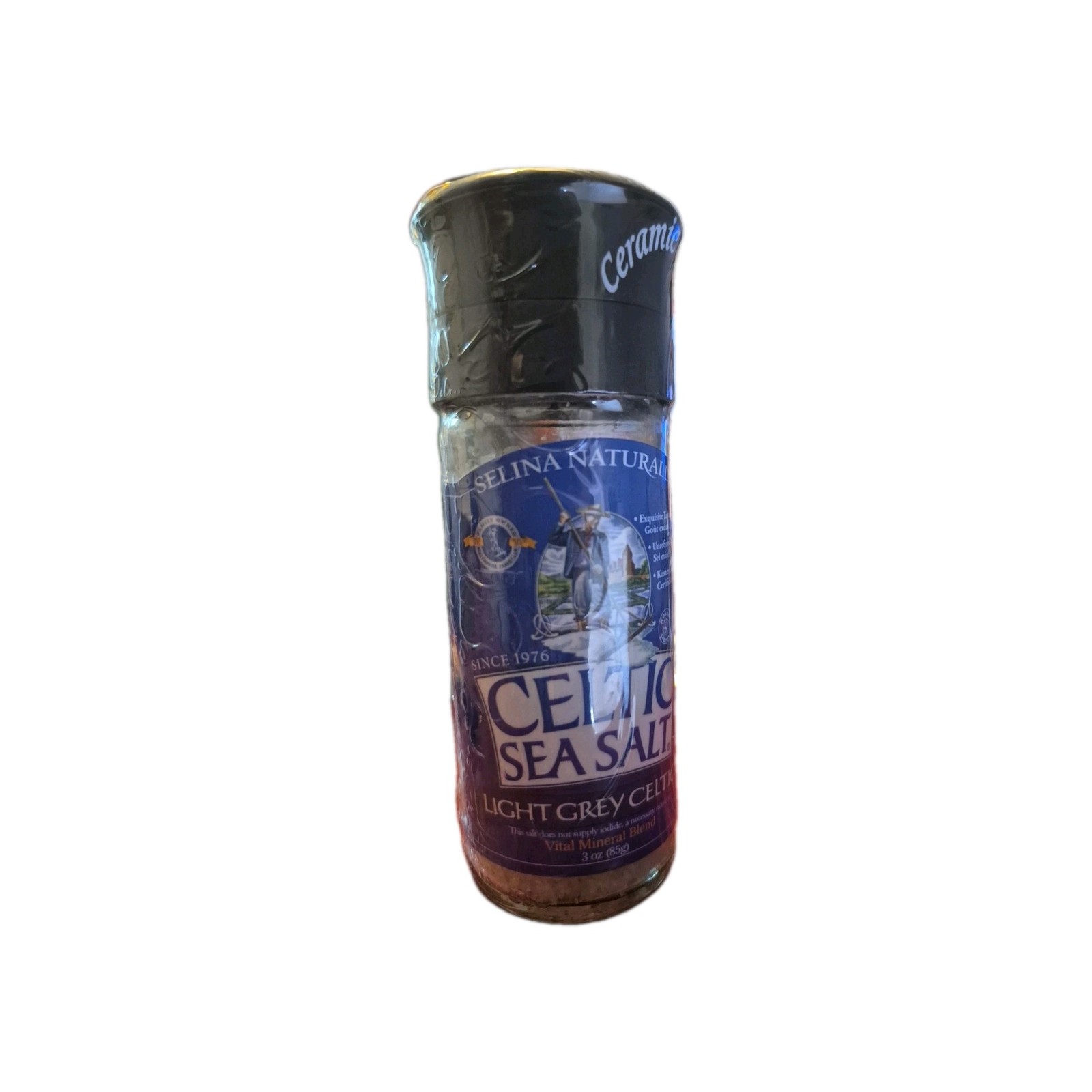 Celtic Sea Salt Light Grey Grinder 3oz – Natural Mineral Rich Salt