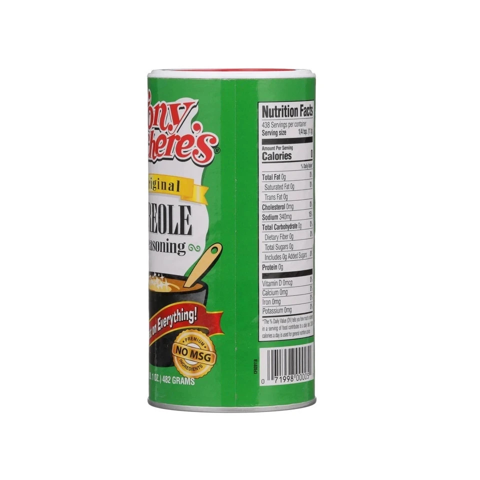(2 pack) Tony Chachere’s, Cajun, Creole, Original Seasoning, 17 oz, Shelf Stable