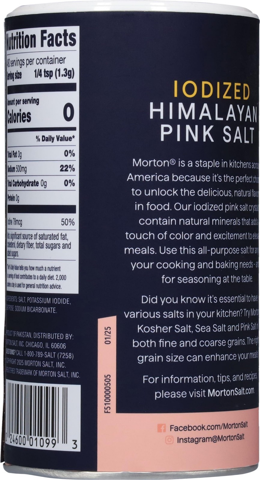 Iodized Himalayan Pink Salt – 22 oz (2 Pack) – Natural Mineral Rich Seasoning