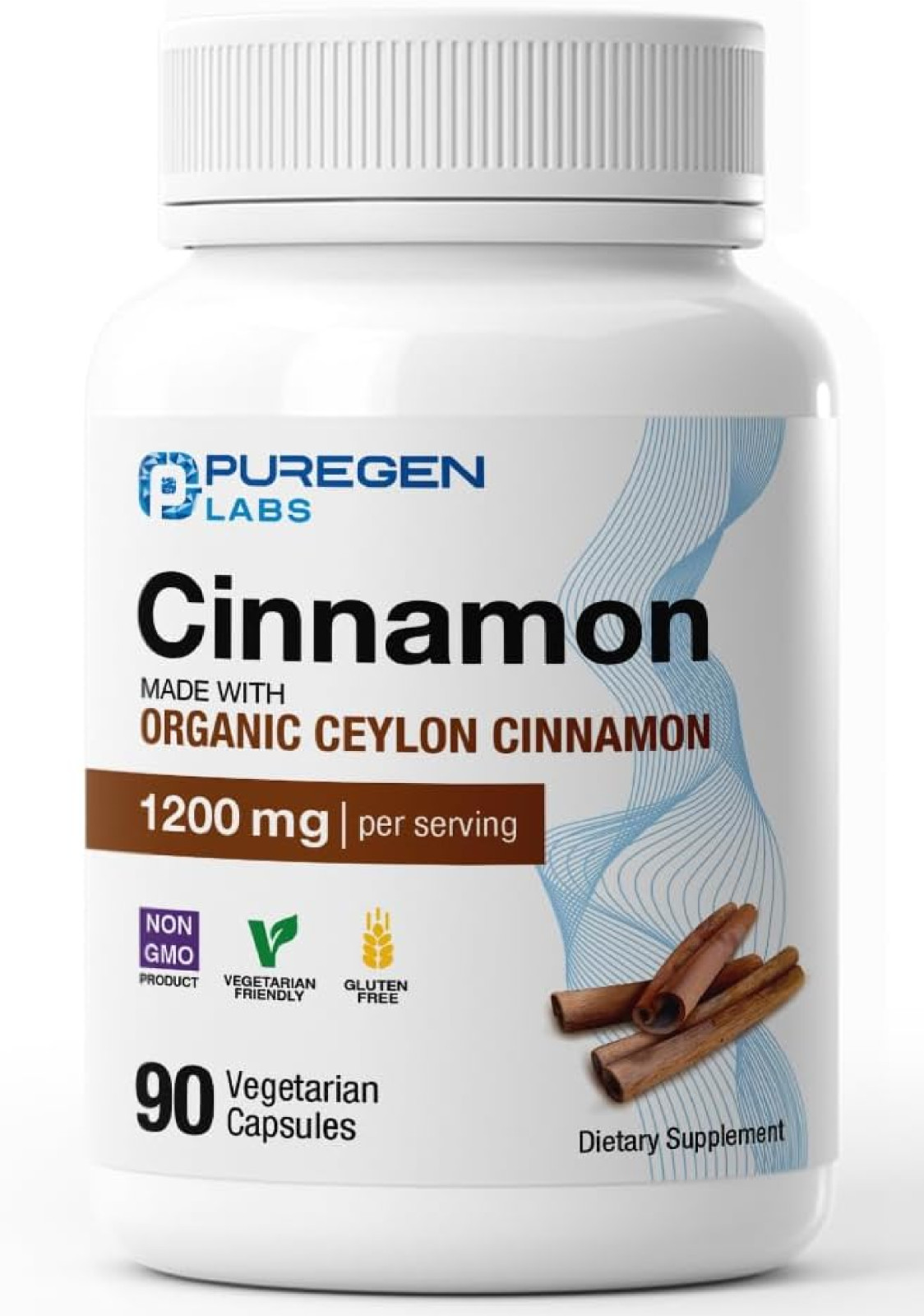 Organic Cinnamon (Ceylon Cinnamon) 1,200mg 90 Count (Pack of 1)