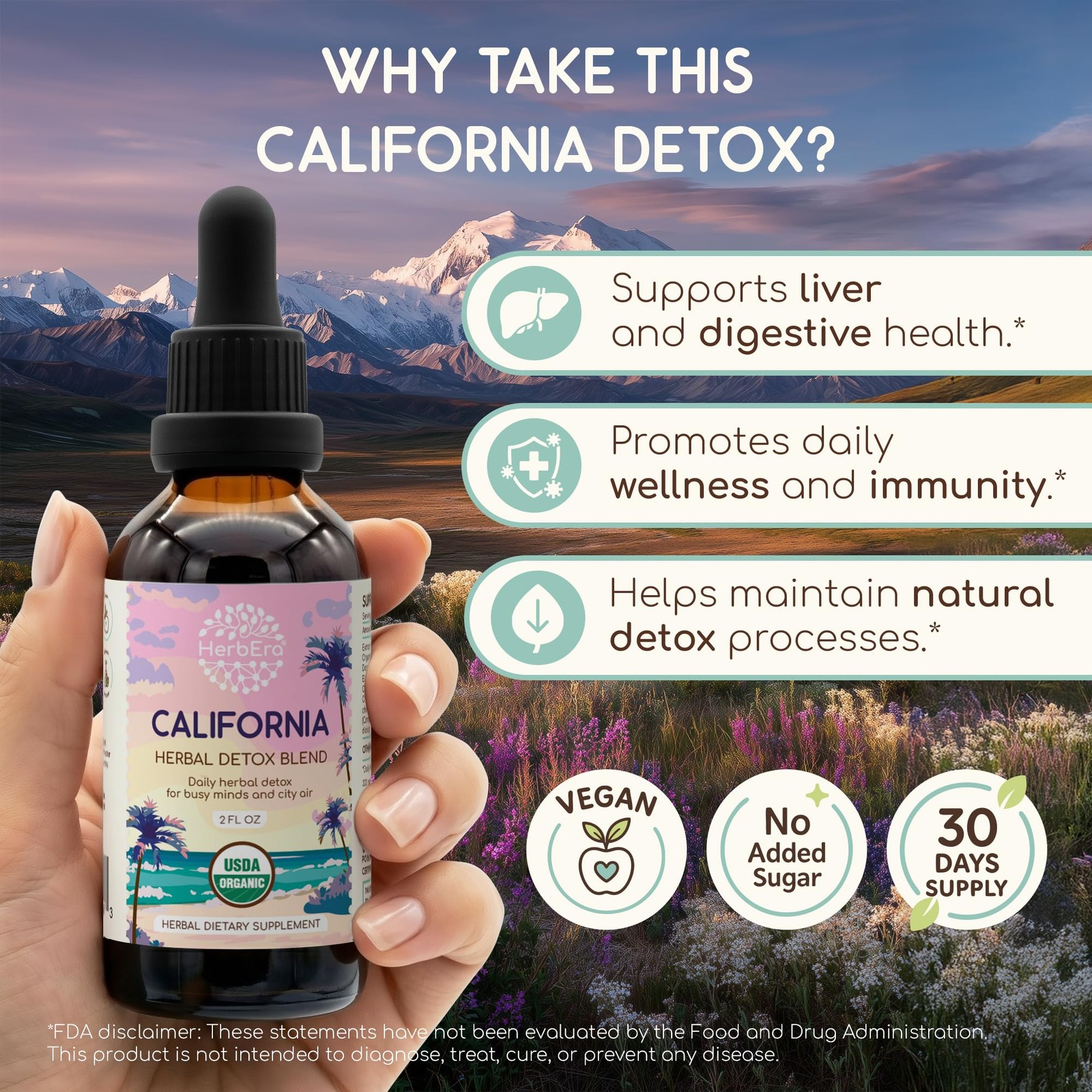 HerbEra California Herbal Detox Blend – USDA Organic 2 Fl Oz (Pack of 1)
