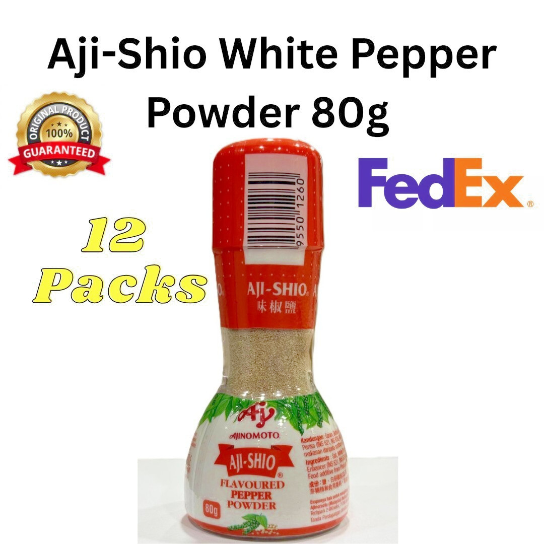 Aji-Shio Ajinomoto Flavoured Ground White Pepper Powder 80g – 12 Packs