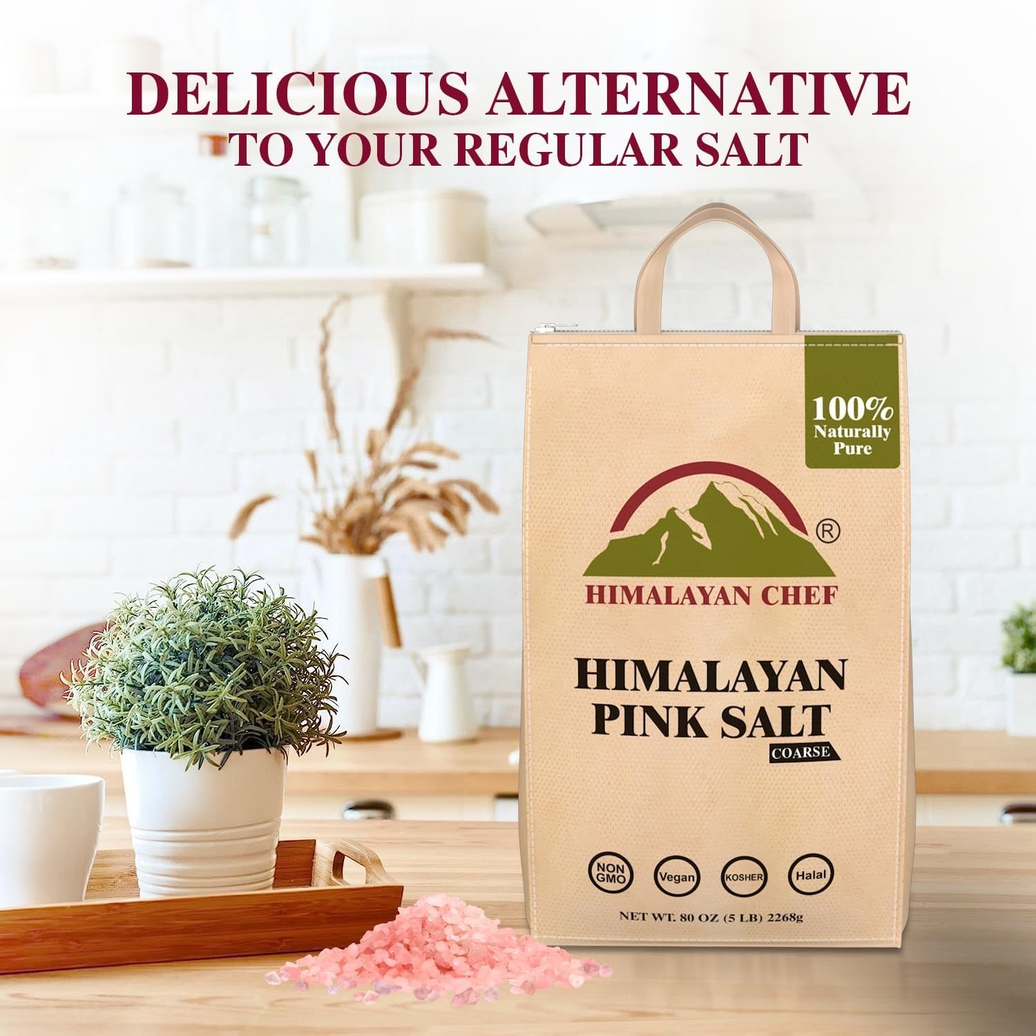 Himalayan Pink Salt Coarse Grain, 5 lbs Bags – Pack of 2 for Gourmet Cooking