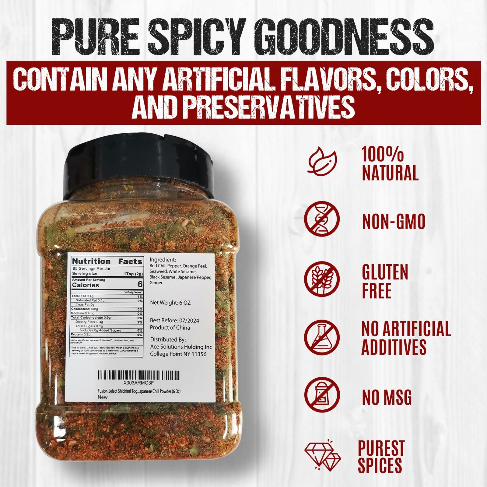 Shichimi Togarashi Seasoning – Japanese 7 Spice Chili Powder, 6 Oz