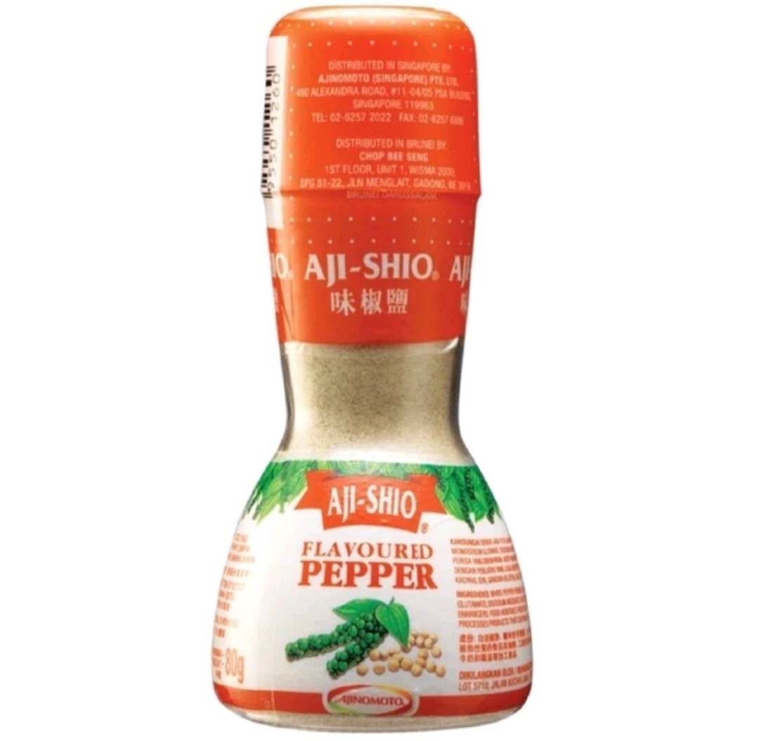 Flavoured Pepper Ajishio (5 black pepper + 5 white pepper # 10 bottle) x 80gram
