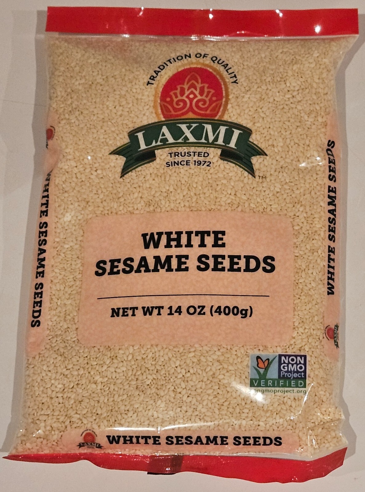 White Hulled Sesame Seeds – Non-GMO – 14oz Sealed Bag (Best By November 2026)