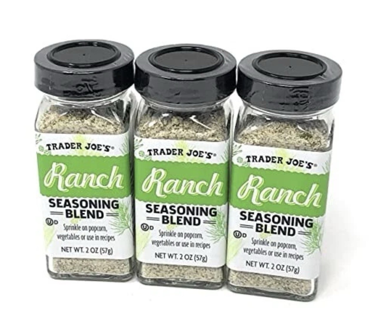 3 Packs Trader Joe’s Ranch Seasoning Blend Sprinkle on Popcorn 2 oz Each Pack