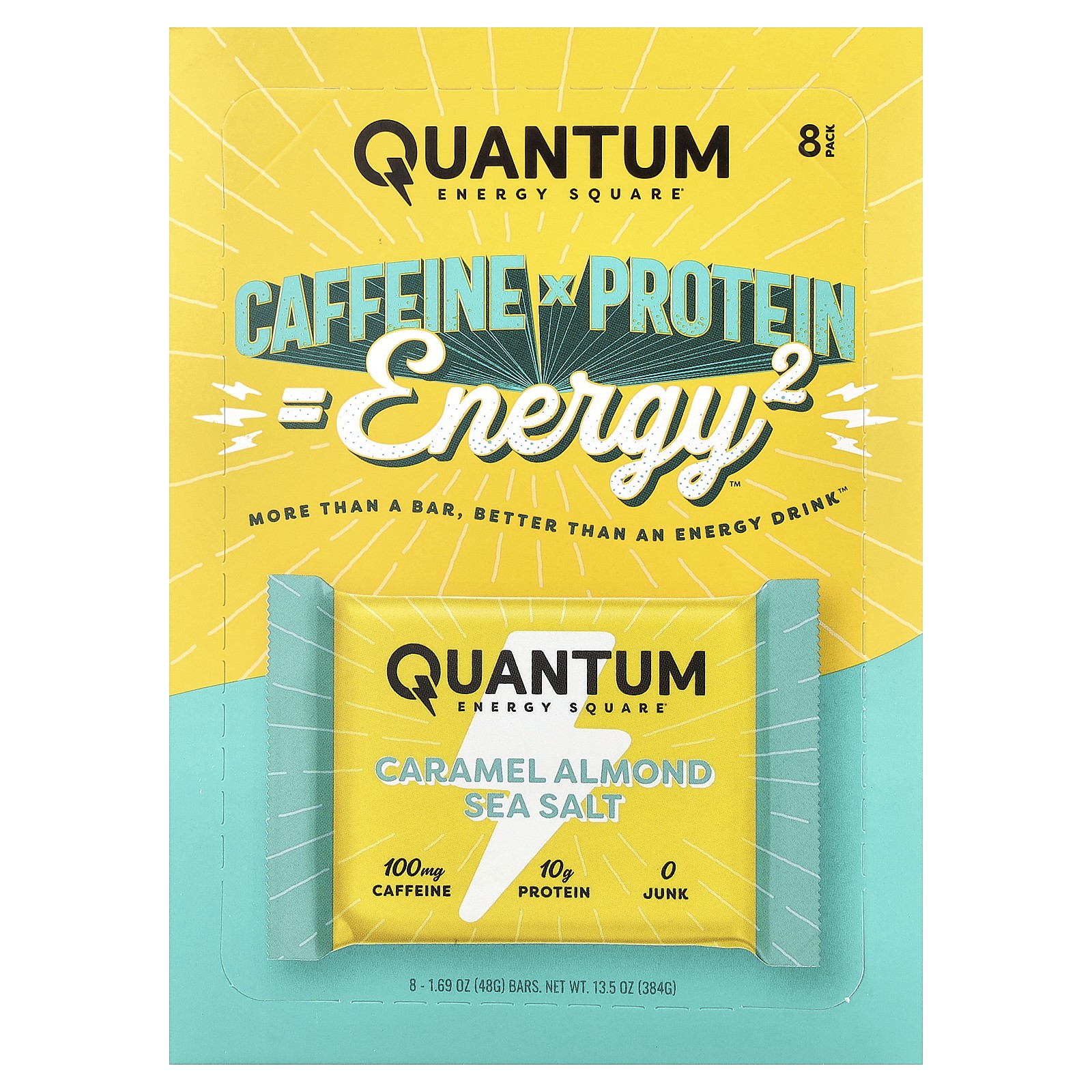 Caramel Almond Sea Salt, 8 Energy Bars, 1.69 oz (48 g) Each