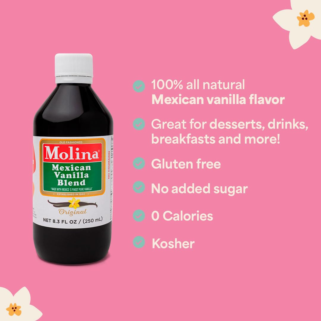 Vanilla – Mexican Vanilla Blend with Pure Vanilla Extract – 2 Pack (8.3 Fl Oz B