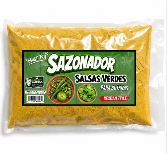 Salsas Verdes Snack Seasoning Powder | for Chip, Fries & Beef Jerky | 1 LB