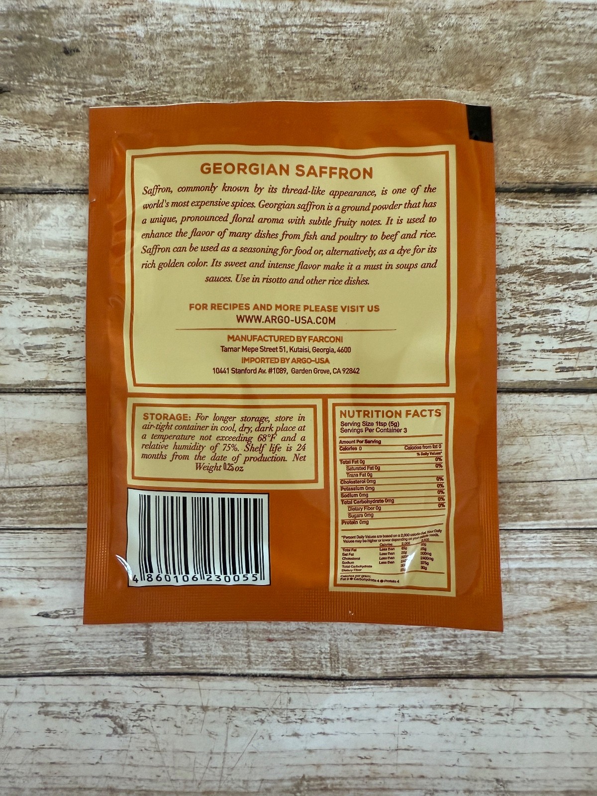 SAFFRON, Georgian Spice Packet, Net Wt. 0.25oz (7gr), Khomli Brand