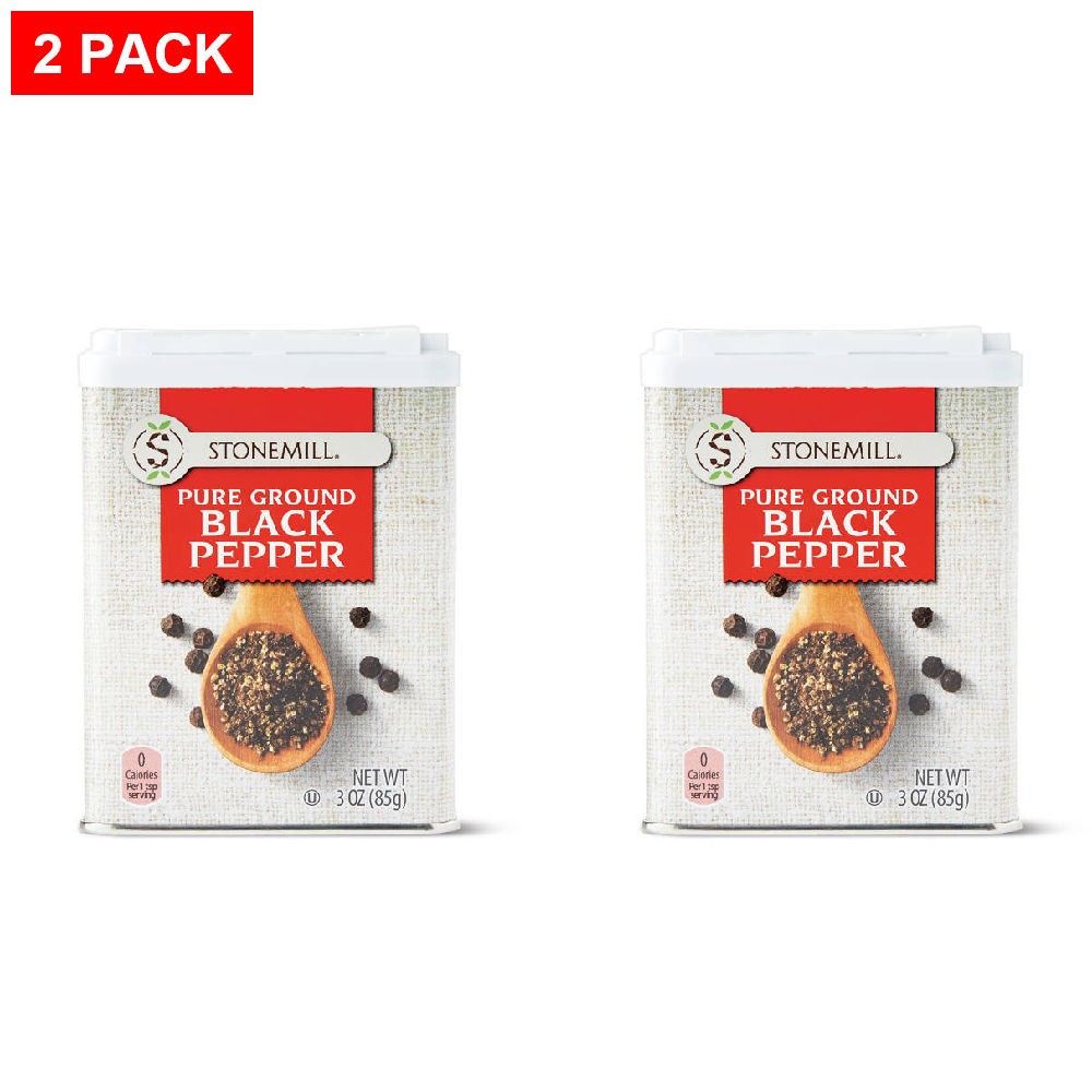 Stonemill Ground Black Pepper, 3 oz – Pack of 2