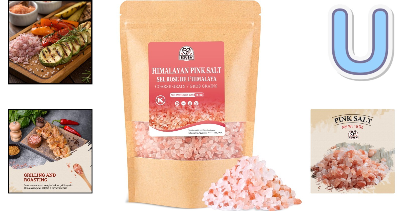 Natural Coarse Himalayan Pink Salt 1 lb | Perfect for Culinary & Self-Care Uses