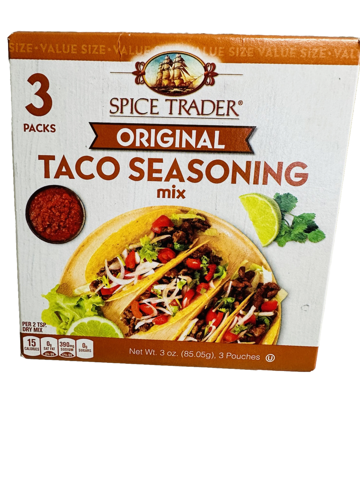 Spice Trader Original 3pack-Pouches Box Taco Seasoning Mix. 3oz/85.05g