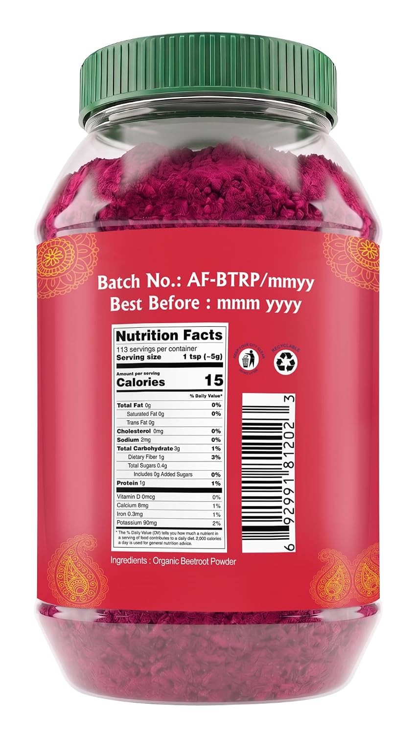 Bulk Organic Beetroot Powder 1.25 LB for Baking Smoothies Pure Wholesale Beet